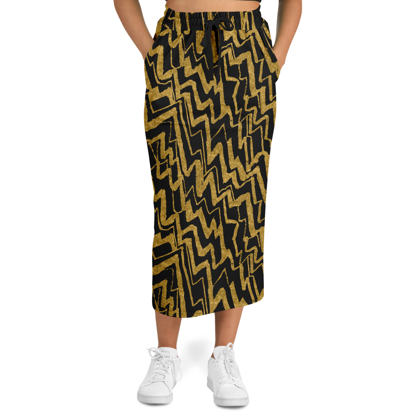 Loose diagonal zig 75 Athletic Long Pocket Skirt - AOP - Choi Cheung