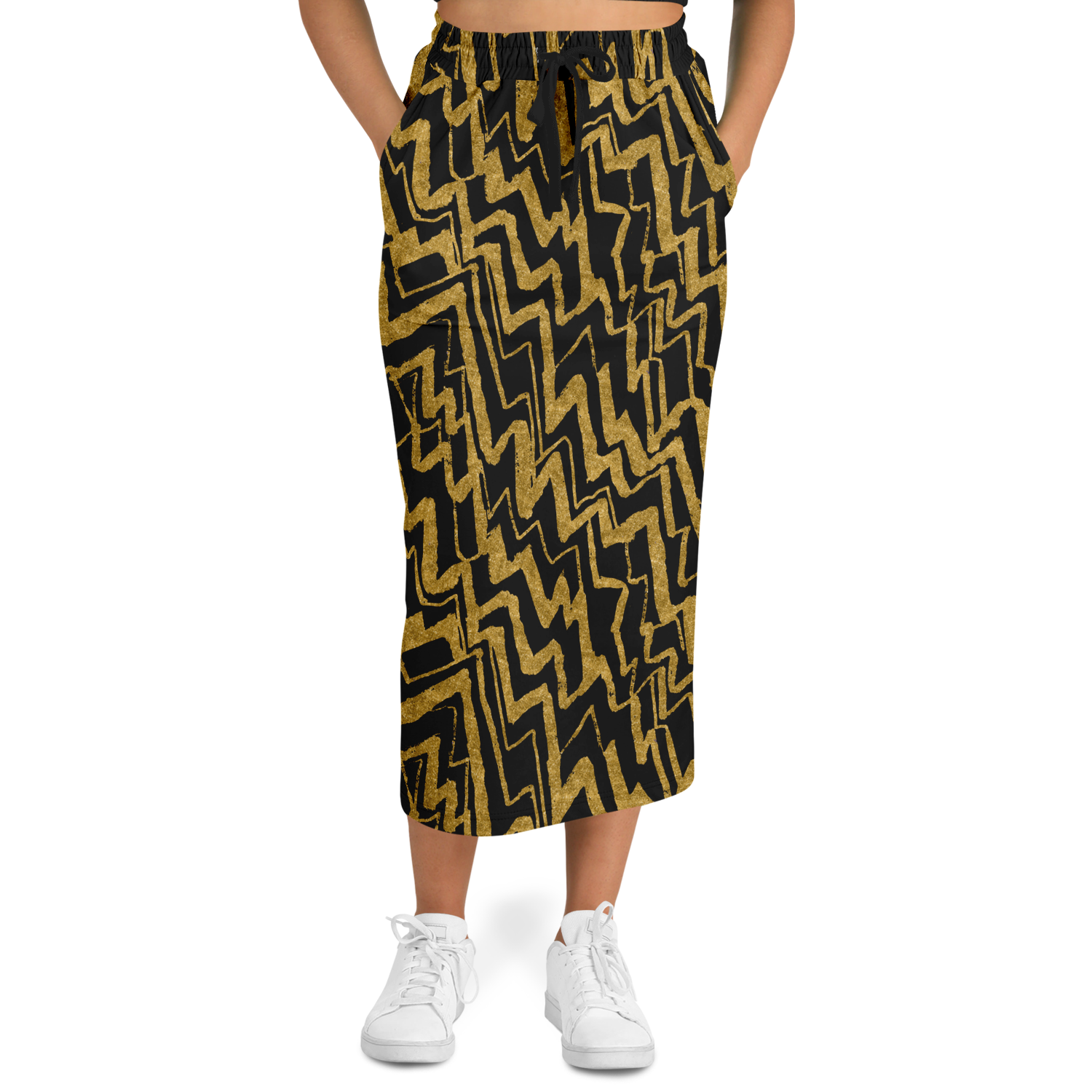 Loose diagonal zig 75 Athletic Long Pocket Skirt - AOP - Choi Cheung