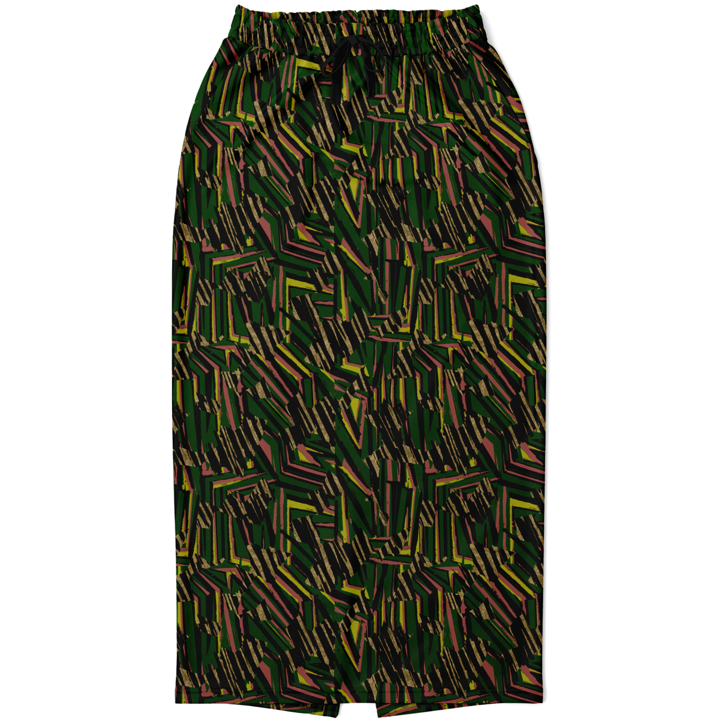 HVJ003 CHAOS REMIX green  50 Athletic Long Pocket Skirt - AOP - Choi Cheung