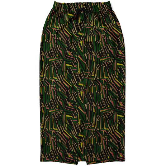 HVJ003 CHAOS REMIX green  50 Athletic Long Pocket Skirt - AOP - Choi Cheung
