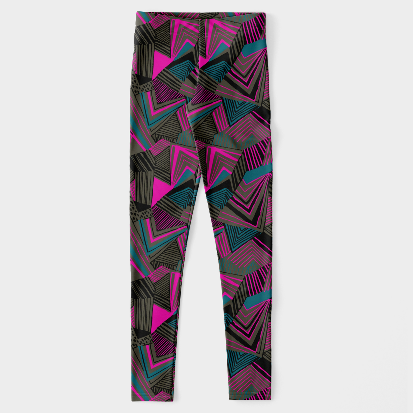 Geometric print legging - Grey/ Hot pink - Choi Cheung