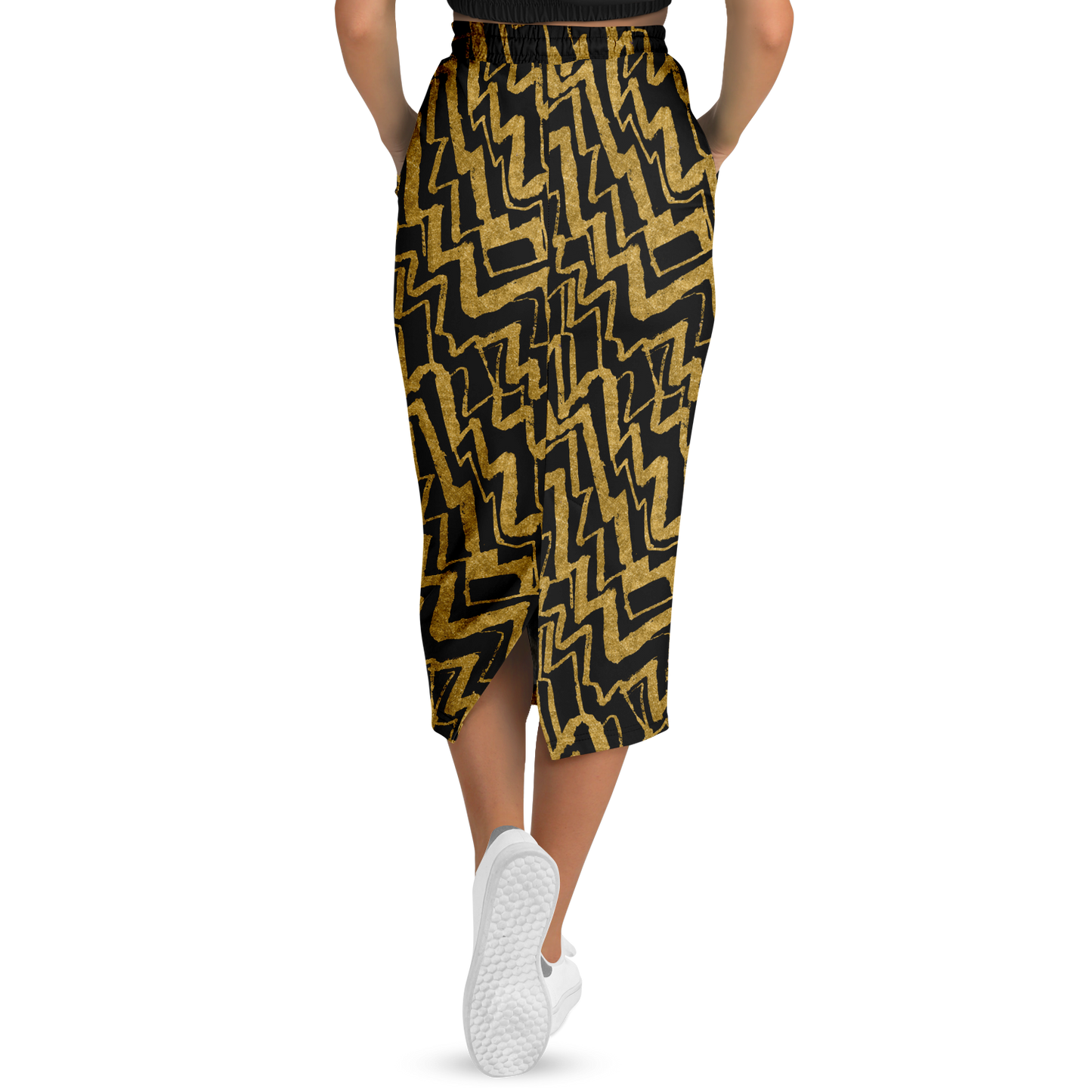 Loose diagonal zig 75 Athletic Long Pocket Skirt - AOP - Choi Cheung