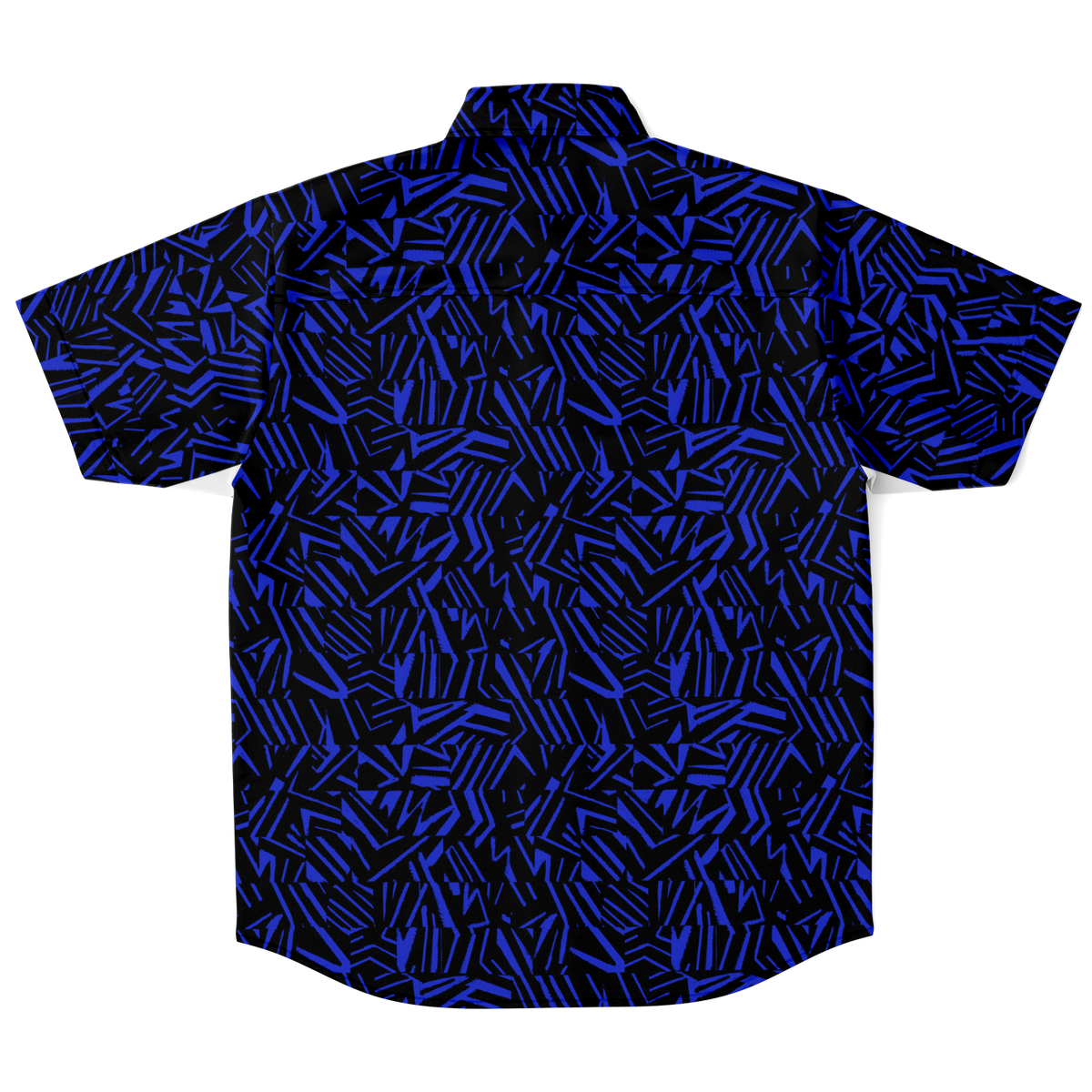 HV collage blue 50 Short Sleeve Button Down Shirt - AOP - Choi Cheung