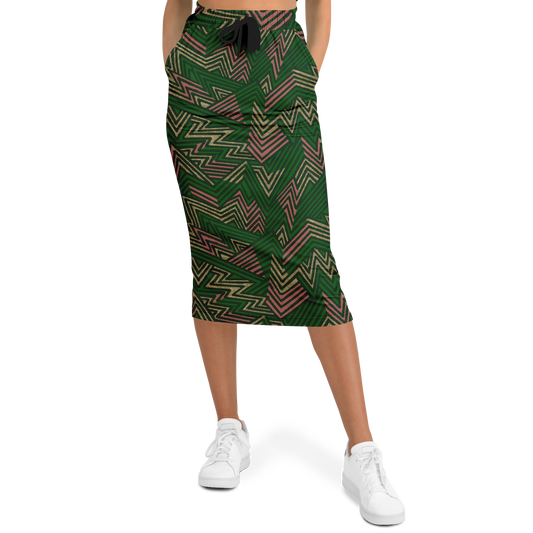 bolt GREEN CORAL Athletic Long Pocket Skirt - AOP - Choi Cheung