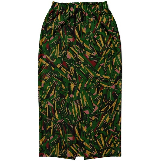 HV shape explosion remix chaos gr +tribal blast  100 Athletic Long Pocket Skirt - AOP - Choi Cheung