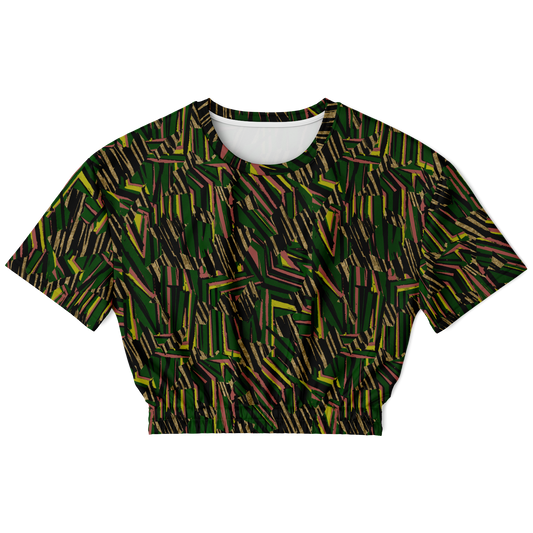 HVJ003 CHAOS REMIX G 50  Athletic Cropped Short Sleeve Sweatshirt - AOP - Choi Cheung