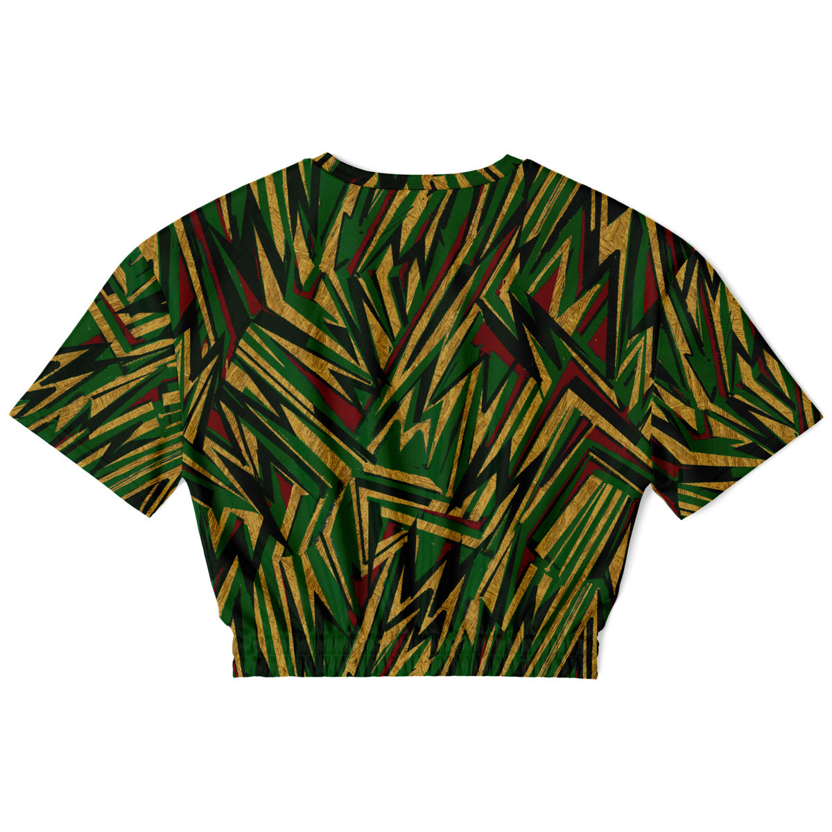 HV chaos green Athletic Cropped Short Sleeve Sweatshirt - AOP - Choi Cheung