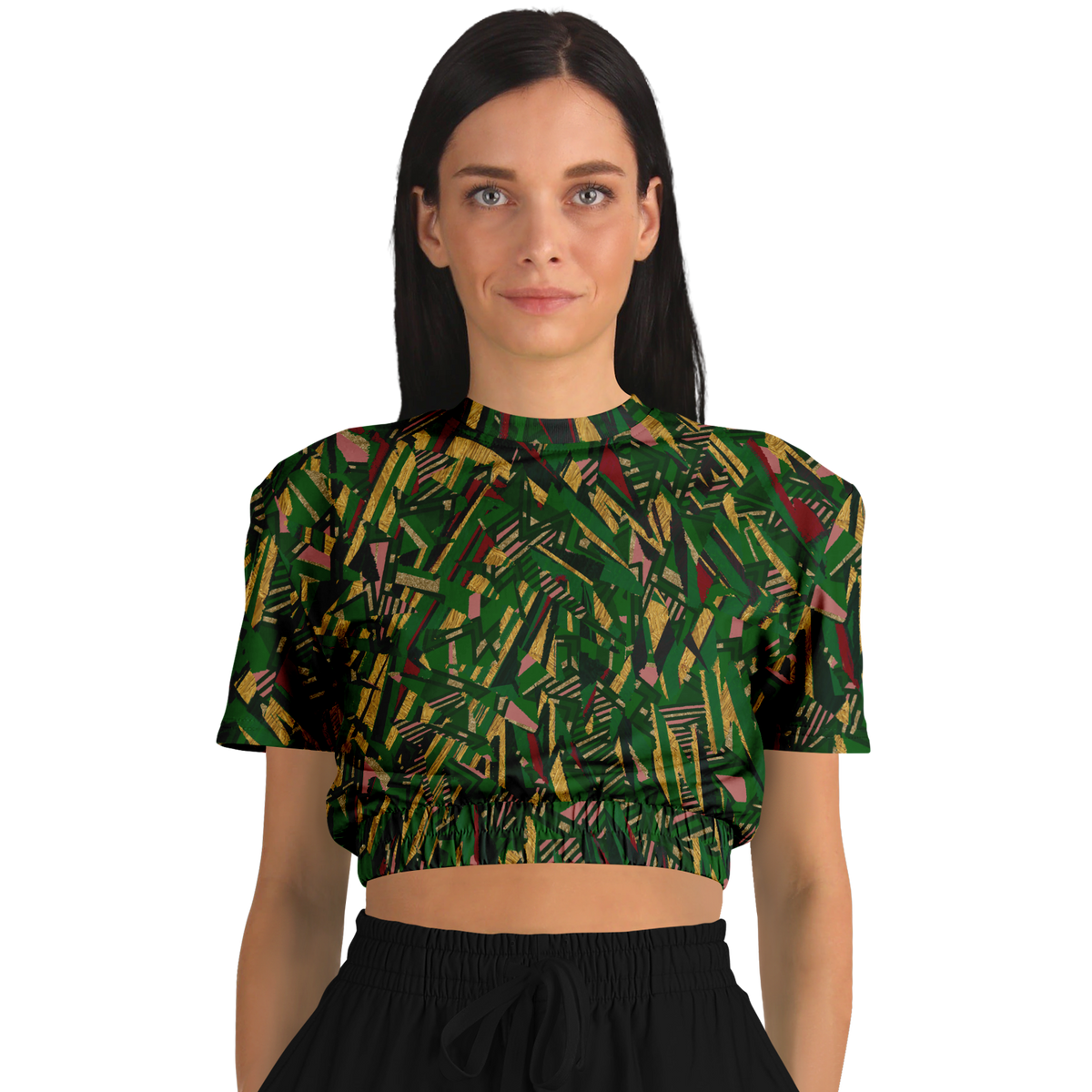 HV shape explosion remix chaos gr +tribal blast  Athletic Cropped Short Sleeve Sweatshirt - AOP - Choi Cheung