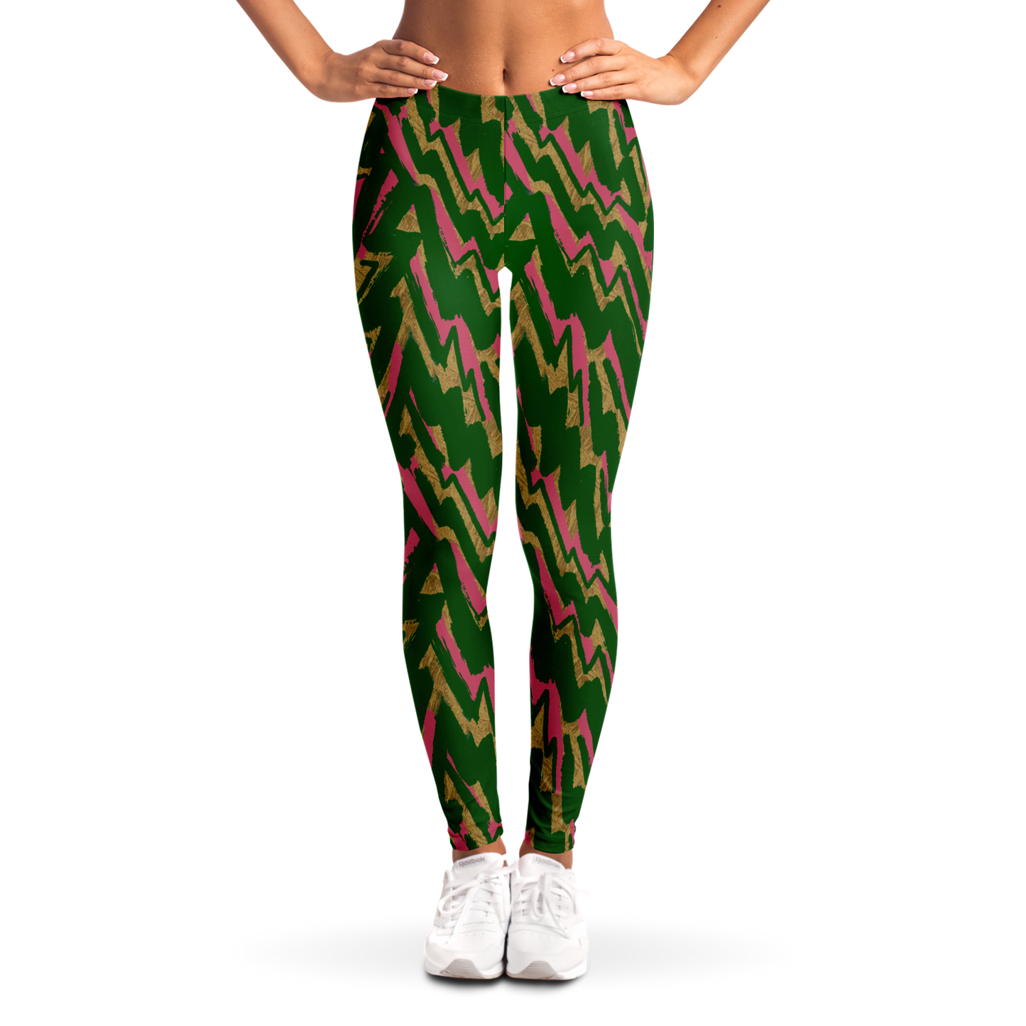 hV 11 Green Leggings - AOP