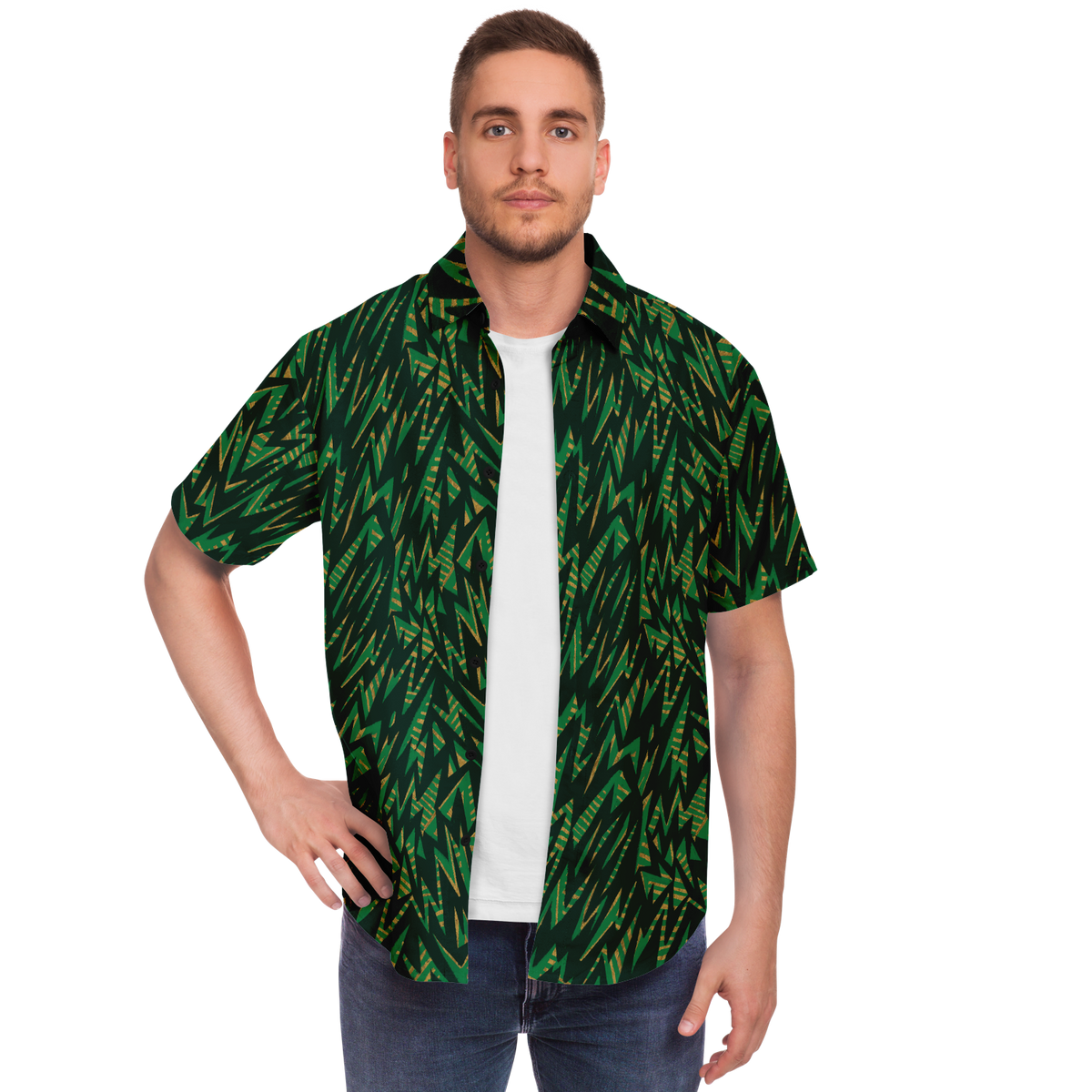 HVzig gr new 75 Short Sleeve Button Down Shirt - AOP - Choi Cheung