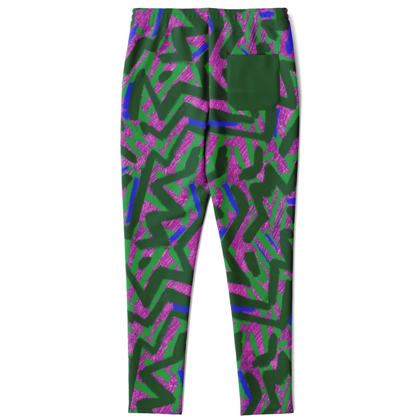 abstract graffiti print track Pants unisex back view