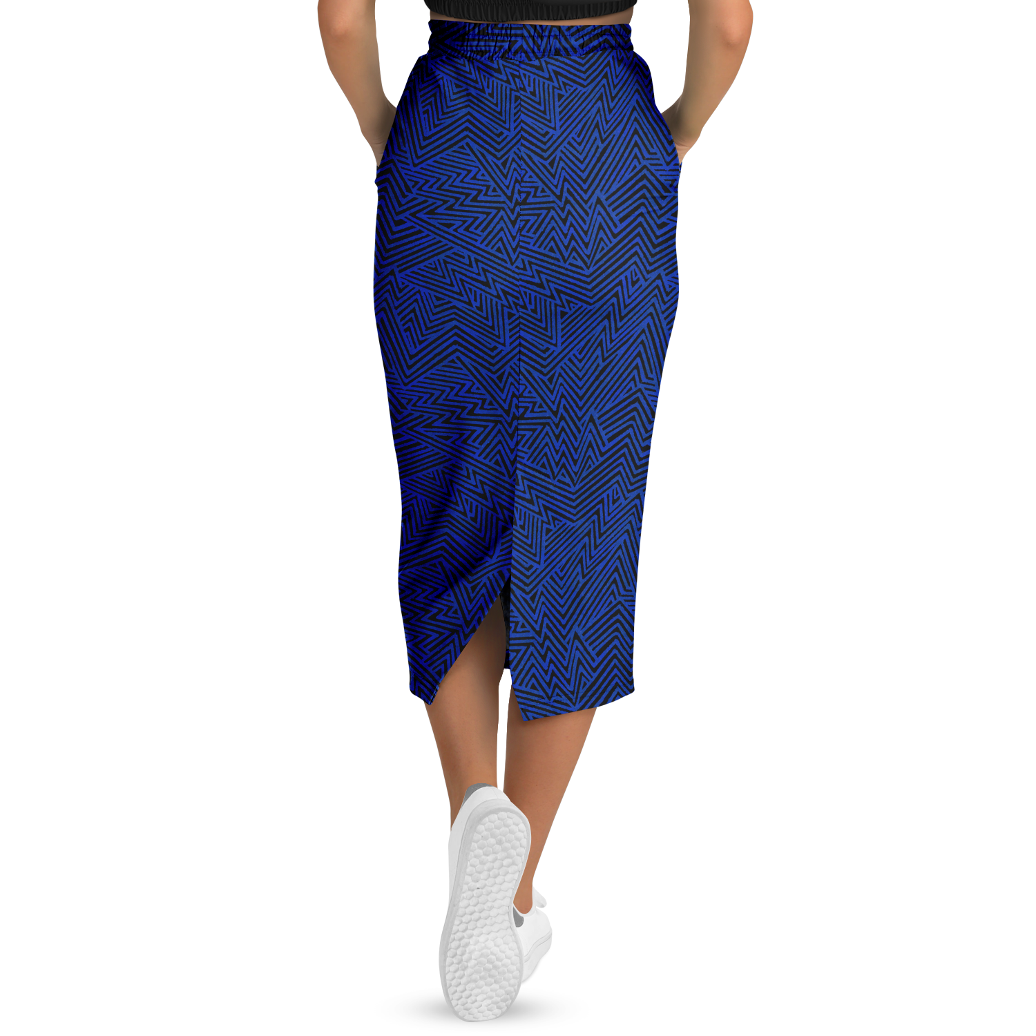 Lightning V2 BLK blue  50 Athletic Long Pocket Skirt - AOP - Choi Cheung