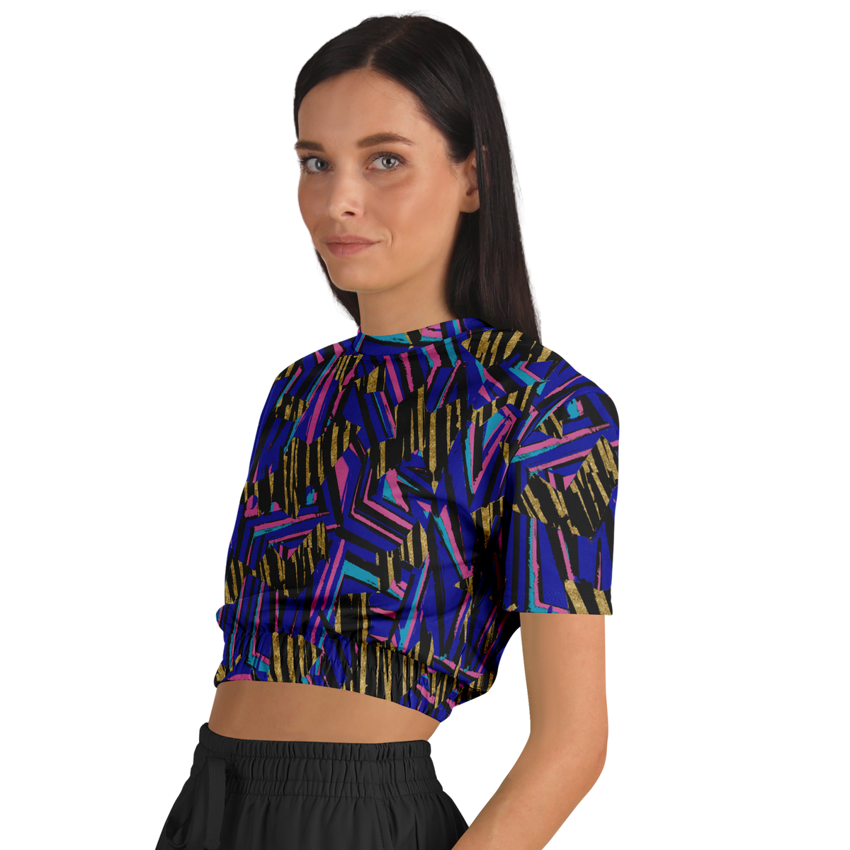 HVJ003 CHAOS REMIX 75 Athletic Cropped Short Sleeve Sweatshirt - AOP - Choi Cheung