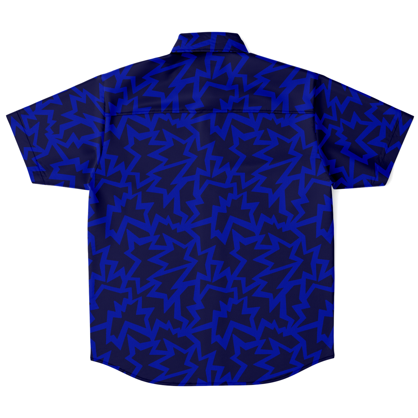 HV bomb blue 50 Short Sleeve Button Down Shirt - AOP - Choi Cheung