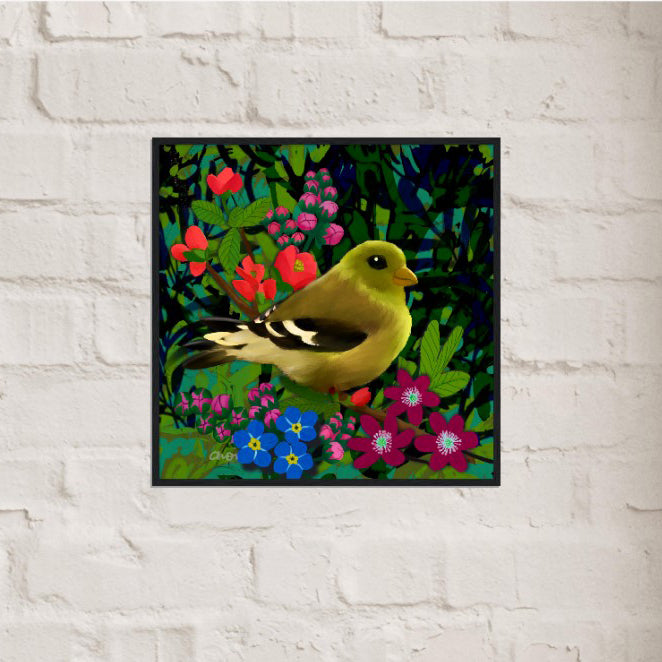 Green finch 2023 Giclée print - Framed - Choi Cheung