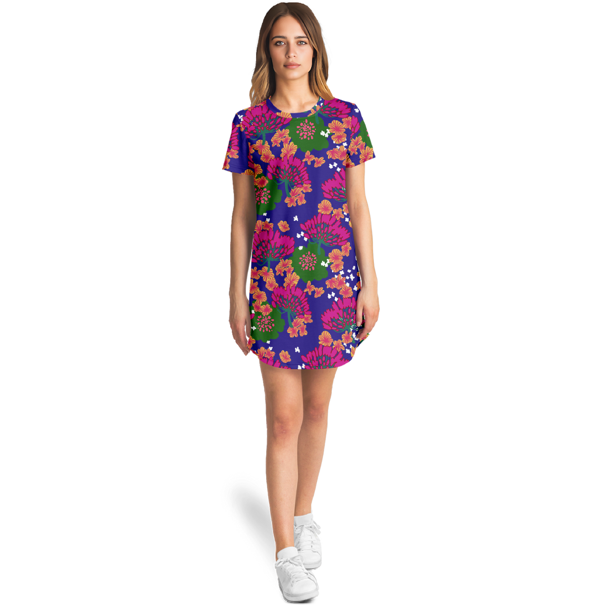 T- shirt  dress - Floral print - Choi Cheung