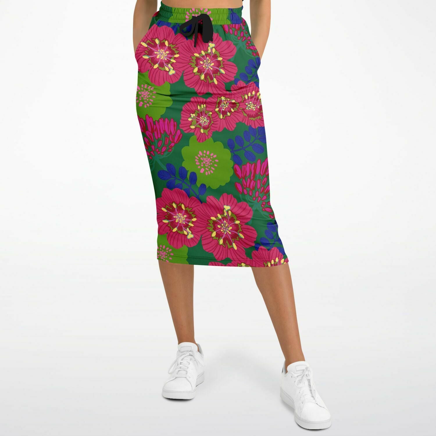 Floral folk print skirt long - Choi Cheung