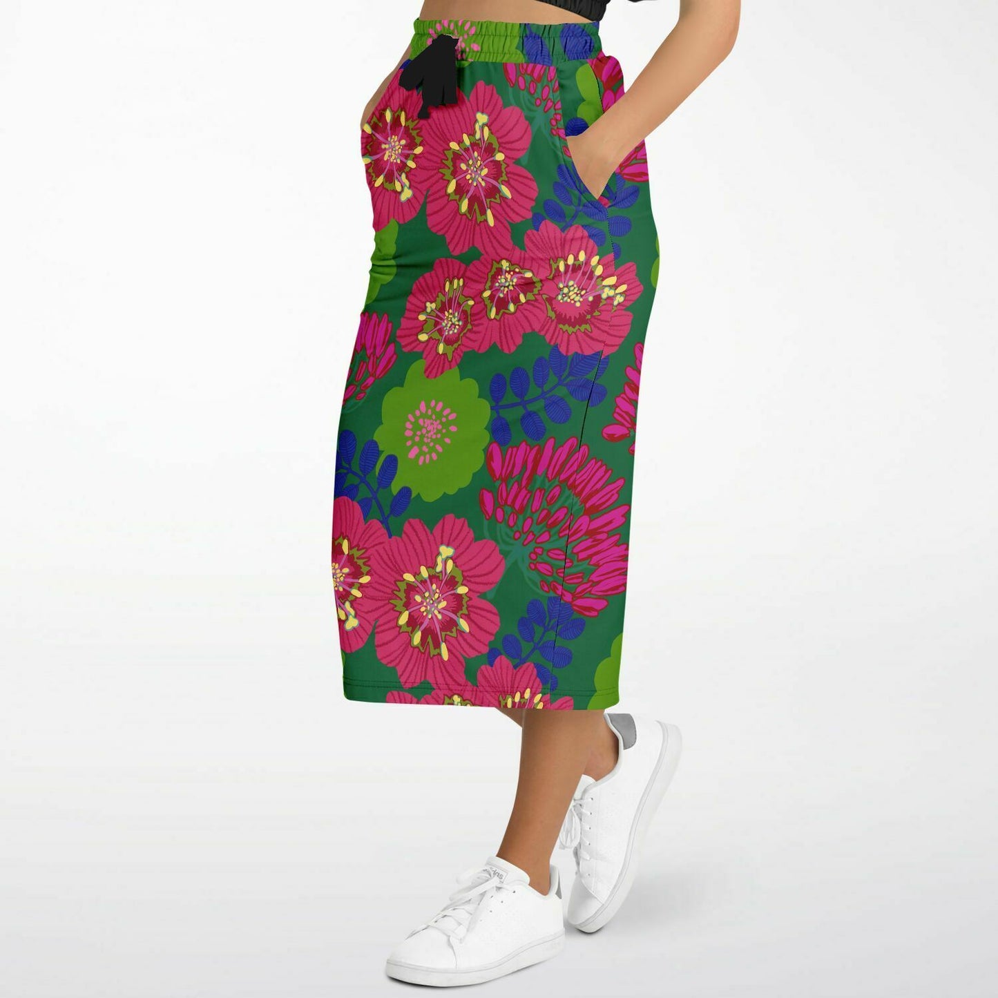 Floral folk print skirt long - Choi Cheung