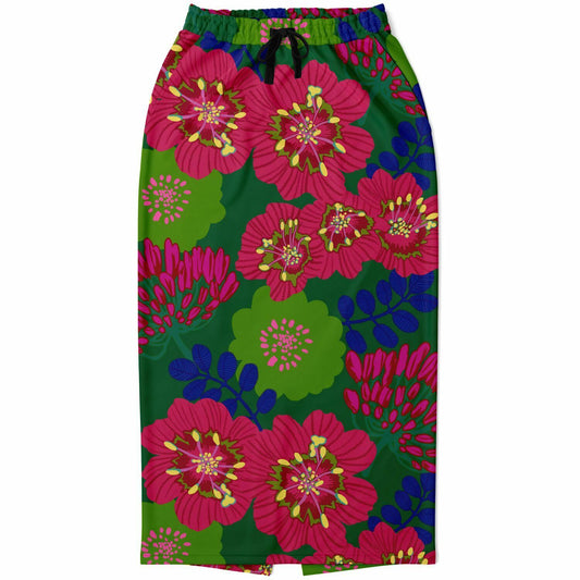 Floral folk print skirt long - Choi Cheung