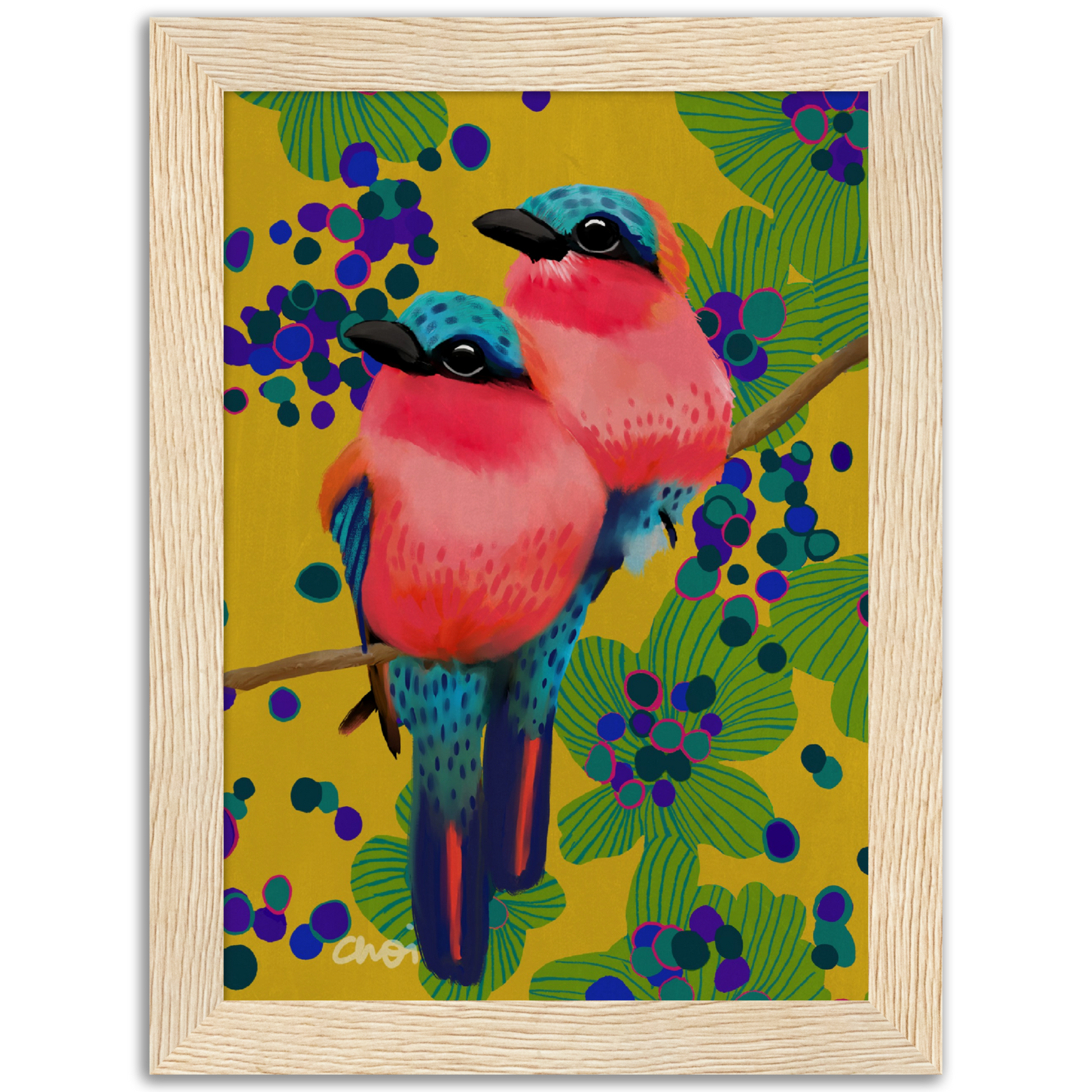 Fantasy birds 2023  Fine art giclée print - Framed - Choi Cheung