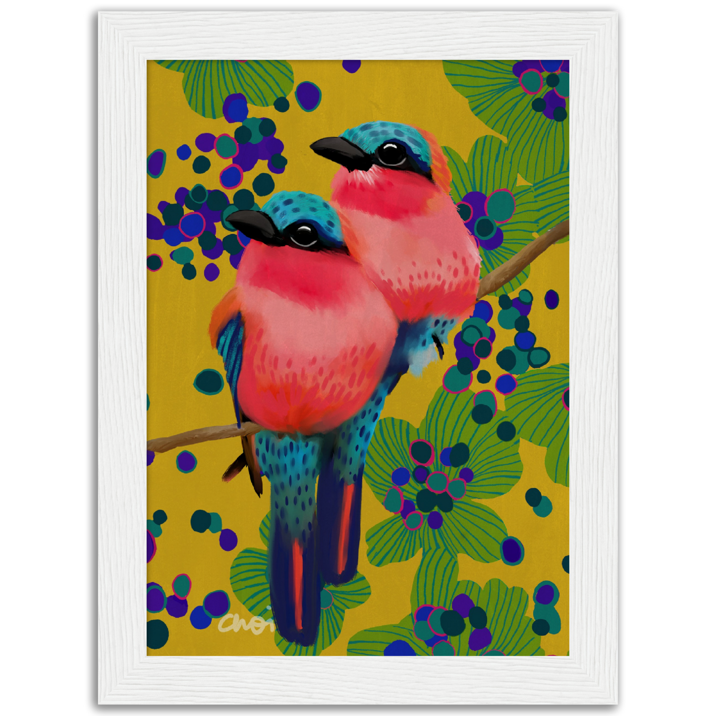 Fantasy birds 2023  Fine art giclée print - Framed - Choi Cheung